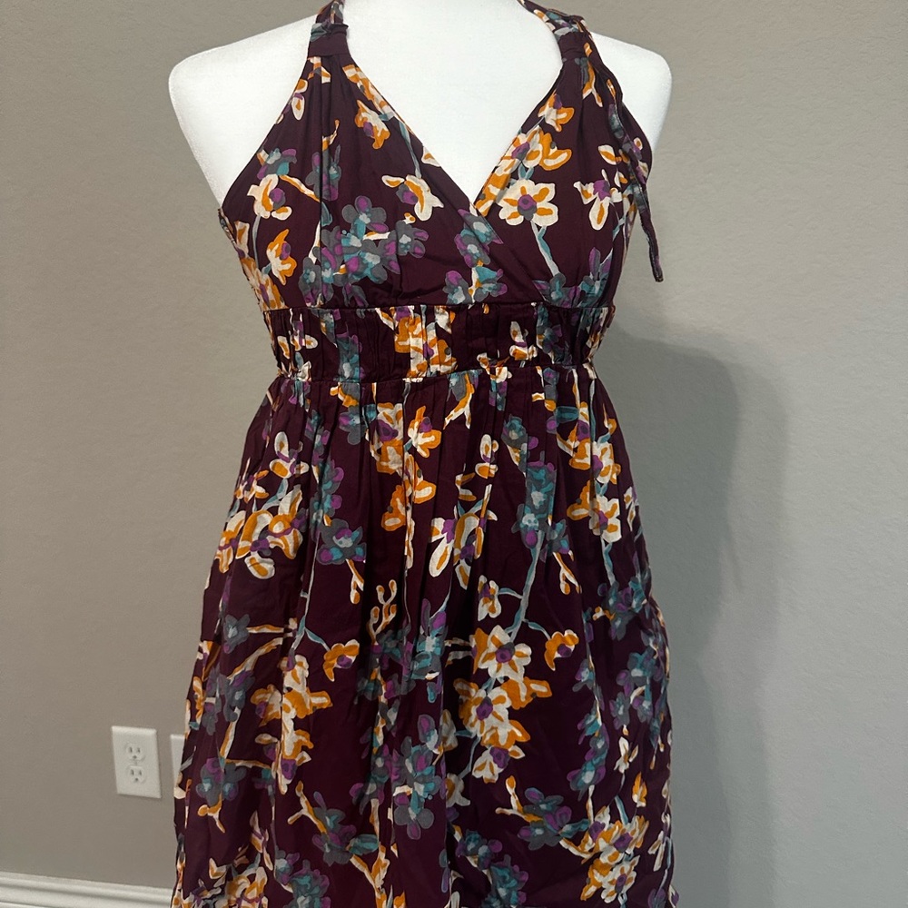 Halogen purple halter dress floral